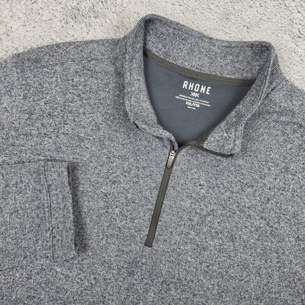 Rhone Commuter 1/4 Zip Mens XXL Gray Heathered Performance Active Pullover